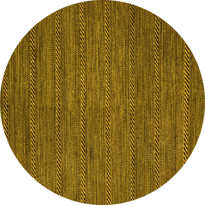 Round Abstract Yellow Modern Rug, abs5476yw