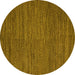 Round Abstract Yellow Modern Rug, abs5476yw