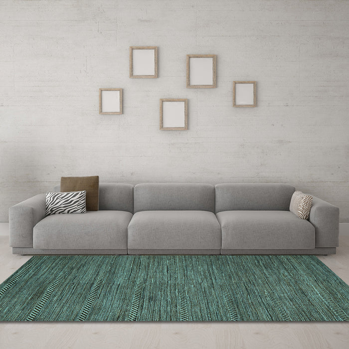 Machine Washable Abstract Light Blue Modern Rug in a Living Room, wshabs5476lblu