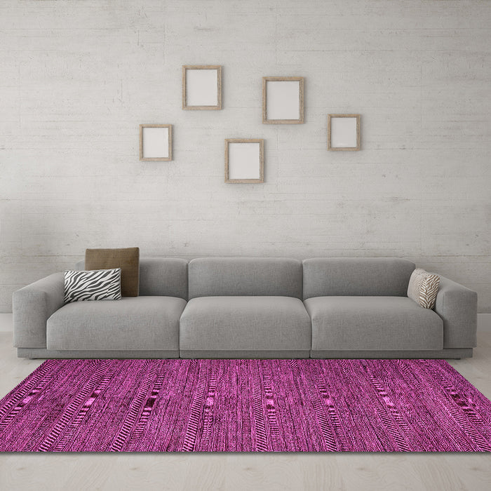 Machine Washable Abstract Pink Modern Rug in a Living Room, wshabs5476pnk