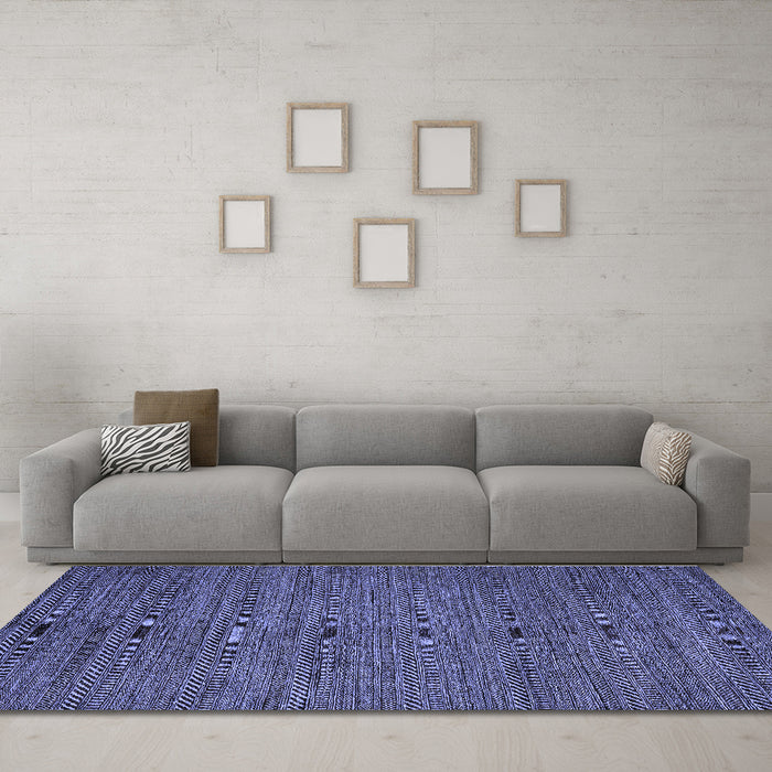Machine Washable Abstract Blue Modern Rug in a Living Room, wshabs5476blu