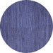 Round Machine Washable Abstract Blue Modern Rug, wshabs5476blu