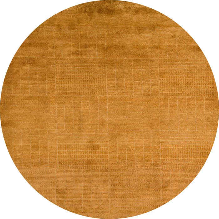 Round Machine Washable Abstract Dark Orange Rug, wshabs5477