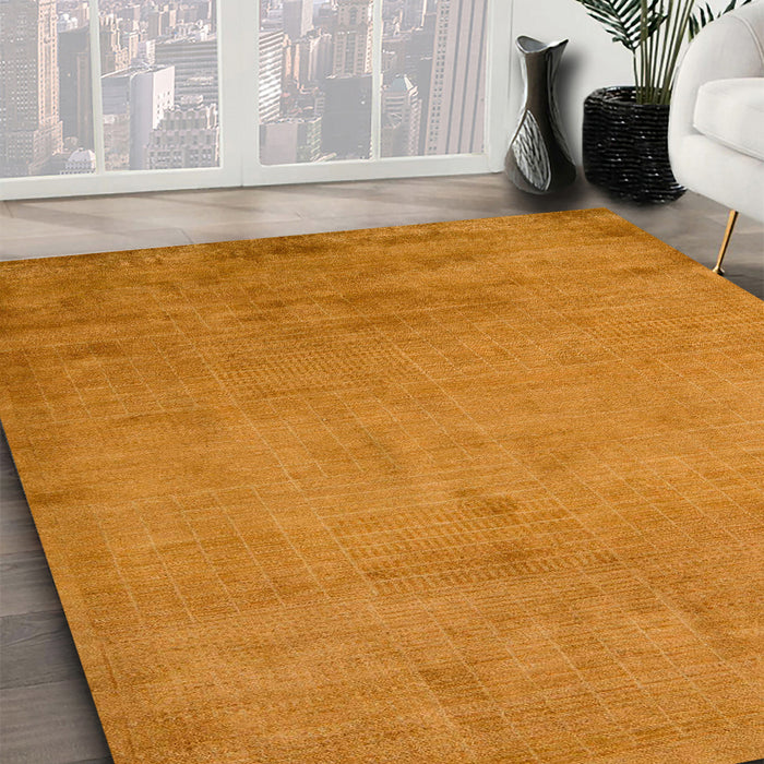 Machine Washable Abstract Dark Orange Rug in a Family Room, wshabs5477