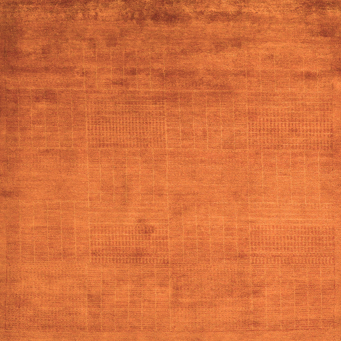 Square Machine Washable Abstract Orange Modern Area Rugs, wshabs5477org