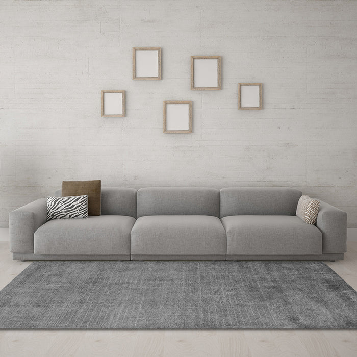 Machine Washable Abstract Gray Modern Rug in a Living Room,, wshabs5477gry