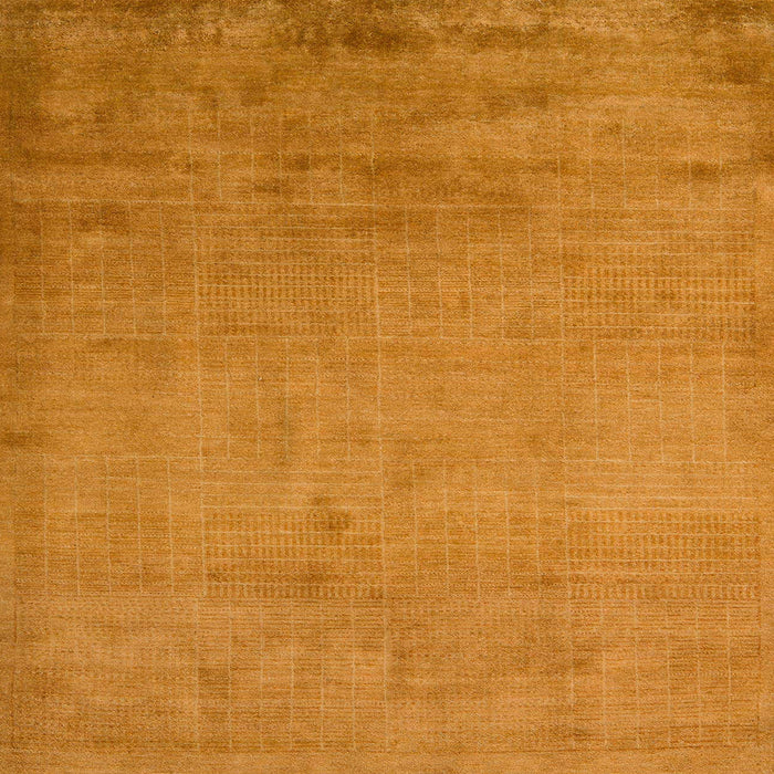 Square Abstract Dark Orange Modern Rug, abs5477