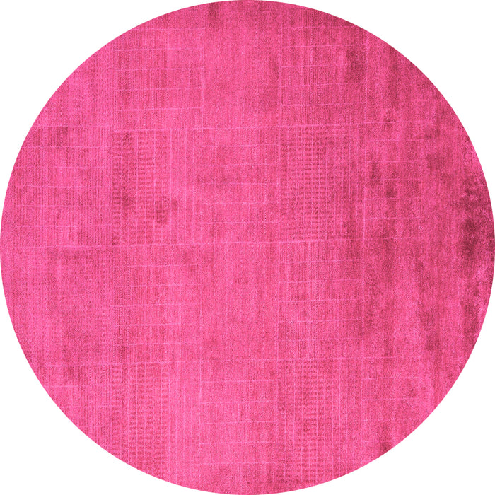 Round Machine Washable Abstract Pink Modern Rug, wshabs5477pnk