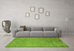 Machine Washable Abstract Green Modern Area Rugs in a Living Room,, wshabs5477grn