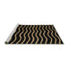 Sideview of Machine Washable Abstract Black Rug, wshabs5478