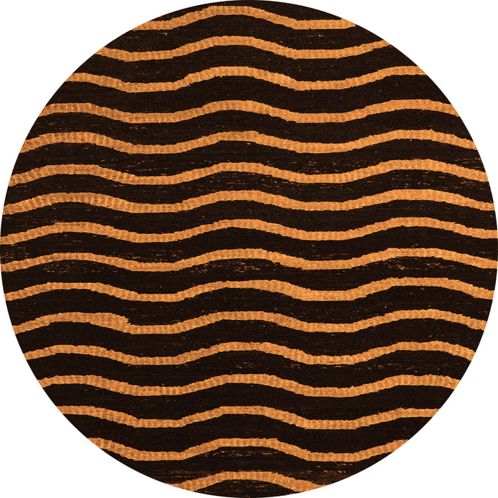 Round Abstract Orange Modern Rug, abs5478org