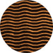 Round Abstract Orange Modern Rug, abs5478org