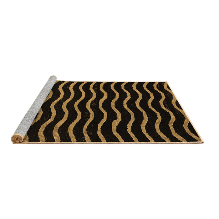 Sideview of Machine Washable Abstract Brown Modern Rug, wshabs5478brn