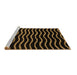 Sideview of Machine Washable Abstract Brown Modern Rug, wshabs5478brn