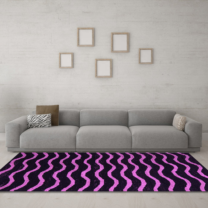 Machine Washable Abstract Purple Modern Area Rugs in a Living Room, wshabs5478pur