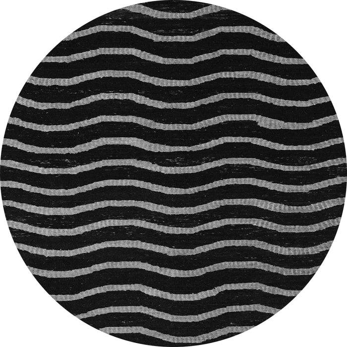 Round Machine Washable Abstract Gray Modern Rug, wshabs5478gry