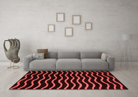 Machine Washable Abstract Red Modern Rug, wshabs5478red