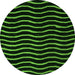 Round Abstract Green Modern Rug, abs5478grn