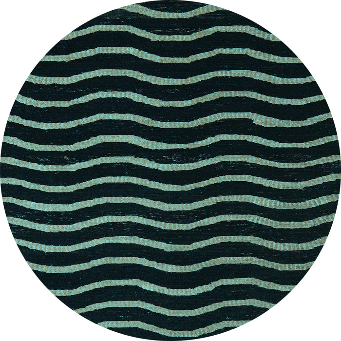 Round Abstract Light Blue Modern Rug, abs5478lblu