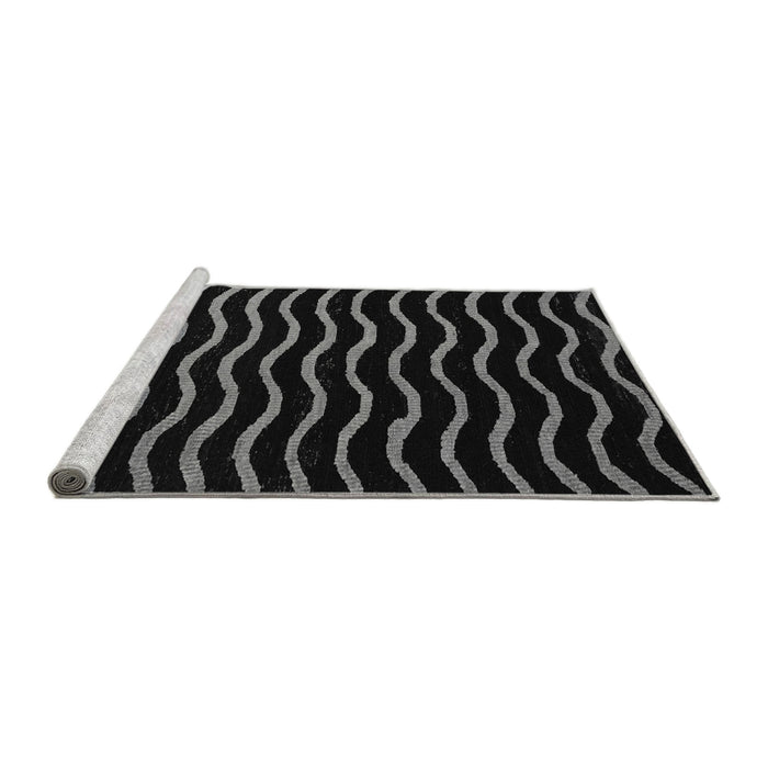 Sideview of Machine Washable Abstract Gray Modern Rug, wshabs5478gry