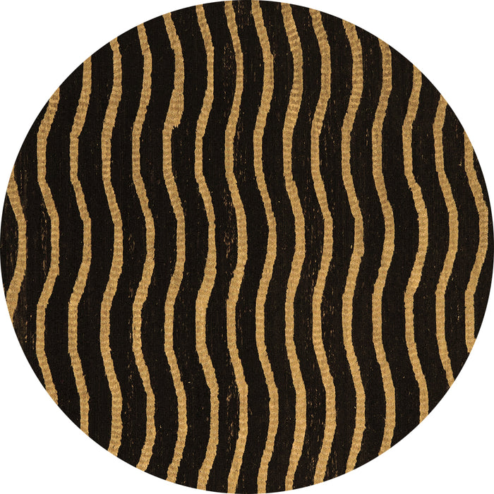 Round Abstract Brown Modern Rug, abs5478brn