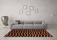 Machine Washable Abstract Orange Modern Rug, wshabs5478org