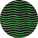 Round Abstract Emerald Green Modern Rug, abs5478emgrn