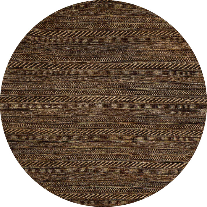Round Abstract Sienna Brown Modern Rug, abs5479