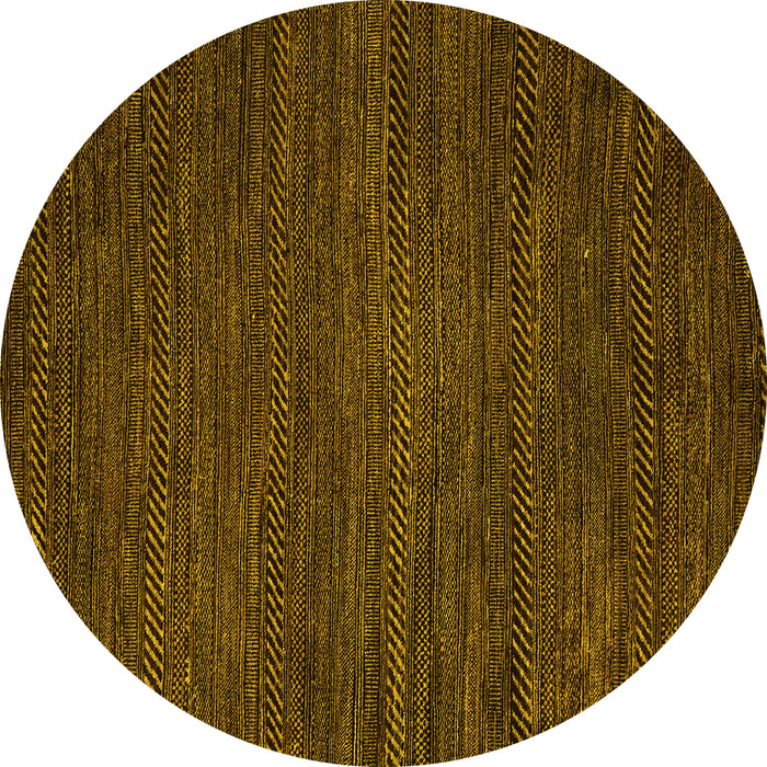 Round Machine Washable Abstract Yellow Modern Rug, wshabs5479yw