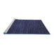 Sideview of Machine Washable Abstract Blue Modern Rug, wshabs5479blu