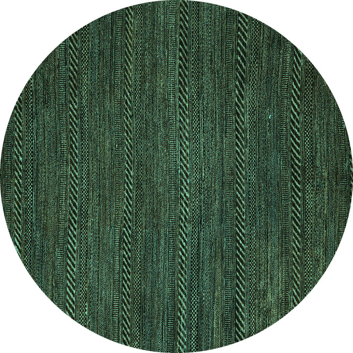 Round Abstract Turquoise Modern Rug, abs5479turq