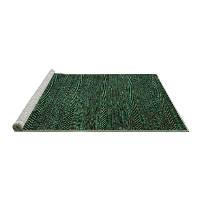 Sideview of Machine Washable Abstract Turquoise Modern Area Rugs, wshabs5479turq
