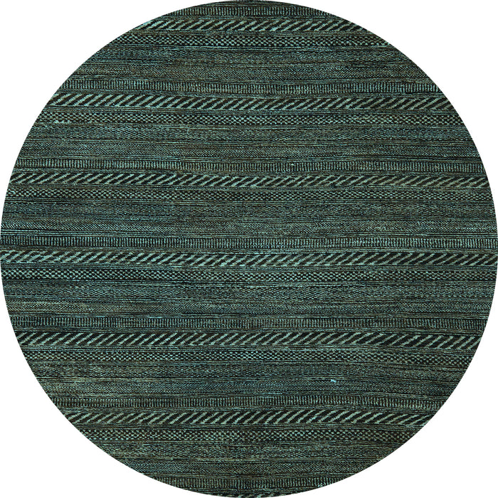 Round Abstract Light Blue Modern Rug, abs5479lblu