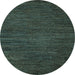 Round Abstract Light Blue Modern Rug, abs5479lblu