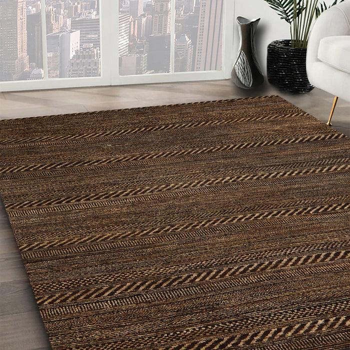 Abstract Sienna Brown Modern Rug in Family Room, abs5479