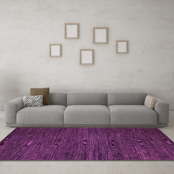 Machine Washable Abstract Purple Modern Area Rugs in a Living Room, wshabs5479pur
