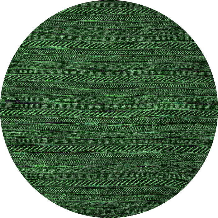 Round Abstract Emerald Green Modern Rug, abs5479emgrn
