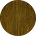 Round Abstract Yellow Modern Rug, abs5479yw