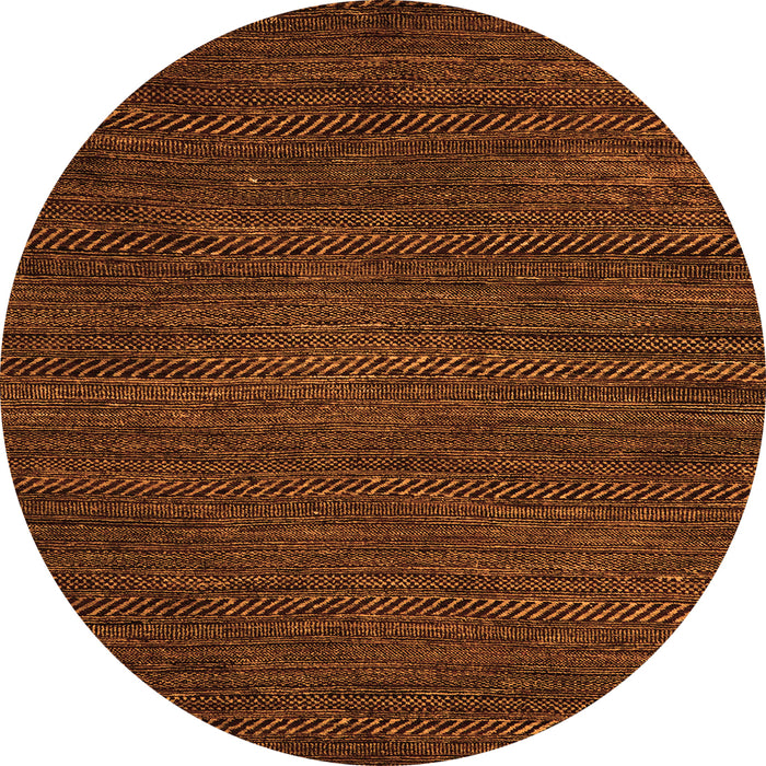 Round Abstract Orange Modern Rug, abs5479org