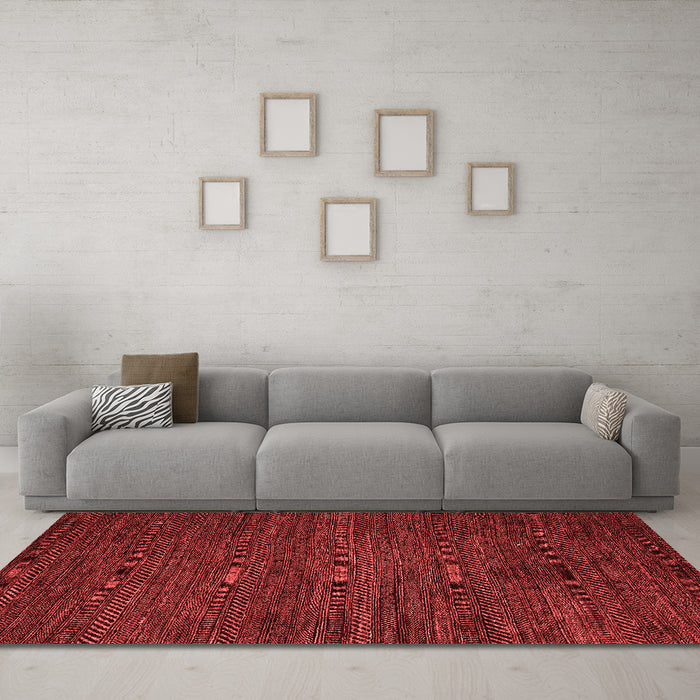 Modern Red Washable Rugs