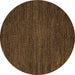 Round Abstract Brown Modern Rug, abs5479brn