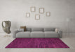 Machine Washable Abstract Pink Modern Rug in a Living Room, wshabs5479pnk