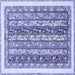 Square Abstract Blue Modern Rug, abs547blu