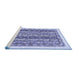 Sideview of Machine Washable Abstract Blue Modern Rug, wshabs547blu