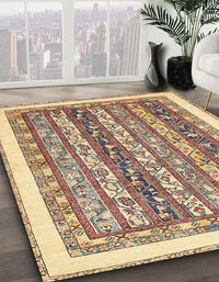 Abstract Brown Gold Modern Rug, abs547