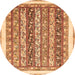 Round Abstract Orange Modern Rug, abs547org