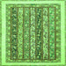 Square Machine Washable Abstract Green Modern Area Rugs, wshabs547grn