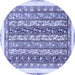 Round Machine Washable Abstract Blue Modern Rug, wshabs547blu