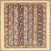 Square Abstract Brown Gold Modern Rug, abs547