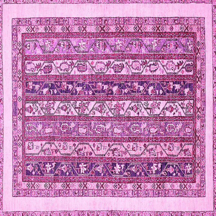 Square Abstract Pink Modern Rug, abs547pnk